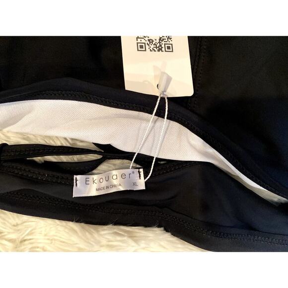 Ekouaer Black and White Two Piece Bathing Swim Suit - Size XL (NWT) - Picture 5 of 6